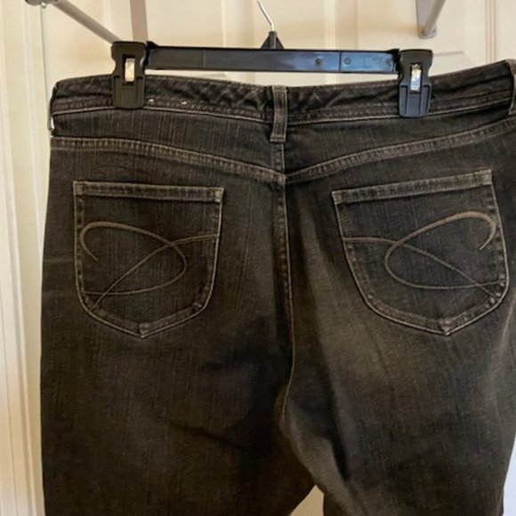 CHICO'S Platinum Straight Leg Jeans - Size 14 T / Chico's 2.5 Tall  Washed Black - Picture 2 of 6